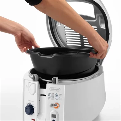 DeLonghi F28533W fehér forgókosaras olajsütő DeLonghi F28533W fehér forgókosaras olajsütő