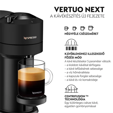 DeLonghi Nespresso ENV 120.BM Vertuo Next matt fekete kapszulás kávéfőző DeLonghi Nespresso ENV 120.BM Vertuo Next matt fekete kapszulás kávéfőző