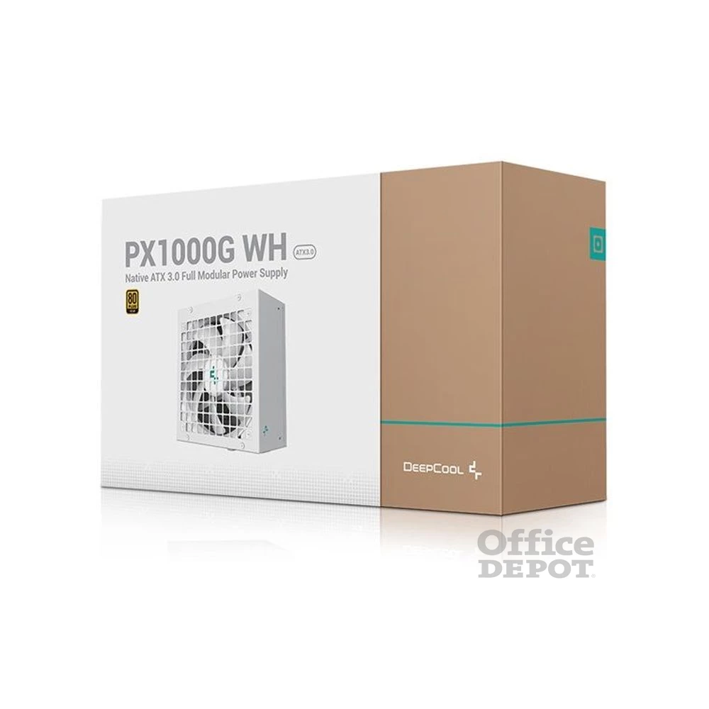 DeepCool Tápegység 1000W - PX1000-G WH EU (80 Plus Gold, ATX3.0, Aktív PFC, Full Moduláris, fehér)