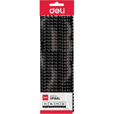 Deli 14mm 12db-os fekete műanyag spirál Deli 14mm 12db-os fekete műanyag spirál
