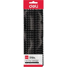Deli 16mm 10db-os fekete műanyag spirál Deli 16mm 10db-os fekete műanyag spirál