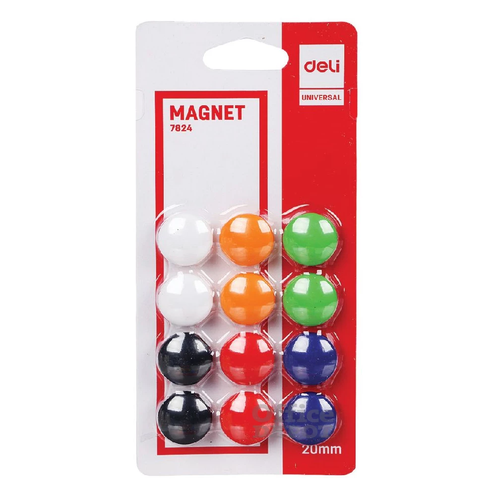 Deli 20mm 12db 6 színű táblamágnes