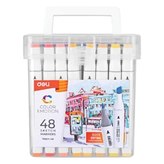 Deli Color Emotion 48 darabos kétvégű alkoholos sketch marker készlet Deli Color Emotion 48 darabos kétvégű alkoholos sketch marker készlet