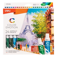 Deli Color Emotion (gouache) 12ml 24db/csomag tempera készlet Deli Color Emotion (gouache) 12ml 24db/csomag tempera készlet