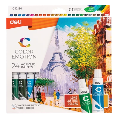 Deli Color Emotion (gouache) 12ml 24db/csomag tempera készlet Deli Color Emotion (gouache) 12ml 24db/csomag tempera készlet