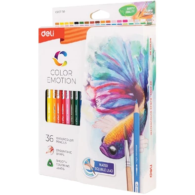 Deli Color Emotion papírdobozos 36 db-os akvarellceruza készlet Deli Color Emotion papírdobozos 36 db-os akvarellceruza készlet