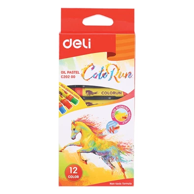 Deli Color Run 12db-os vegyes színű olajpasztell kréta készlet Deli Color Run 12db-os vegyes színű olajpasztell kréta készlet