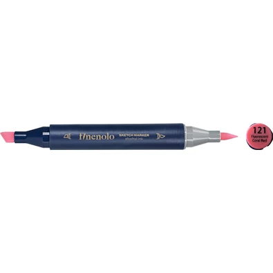 Deli Finenolo 121 - Fluorescent Coral Red kétvégű permanent ART marker Deli Finenolo 121 - Fluorescent Coral Red kétvégű permanent ART marker