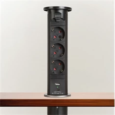 Delight 20451B fekete 3-as motoros rejtett elosztó + 1 USB-A, 1 USB-C port Delight 20451B fekete 3-as motoros rejtett elosztó + 1 USB-A, 1 USB-C port