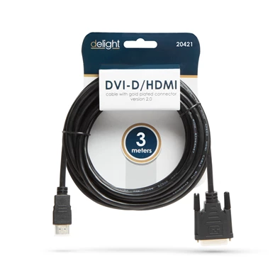 Delight 3m 4K HDMI - DVI-D kábel Delight 3m 4K HDMI - DVI-D kábel