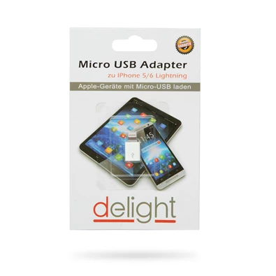 Delight 55448 iPhone Lightning MicroUSB fehér adapter Delight 55448 iPhone Lightning MicroUSB fehér adapter