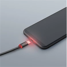 Delight LED fénnyel microUSB 1m fekete adatkábel Delight LED fénnyel microUSB 1m fekete adatkábel