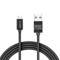 Delight LED fénnyel microUSB 1m fekete adatkábel Delight LED fénnyel microUSB 1m fekete adatkábel