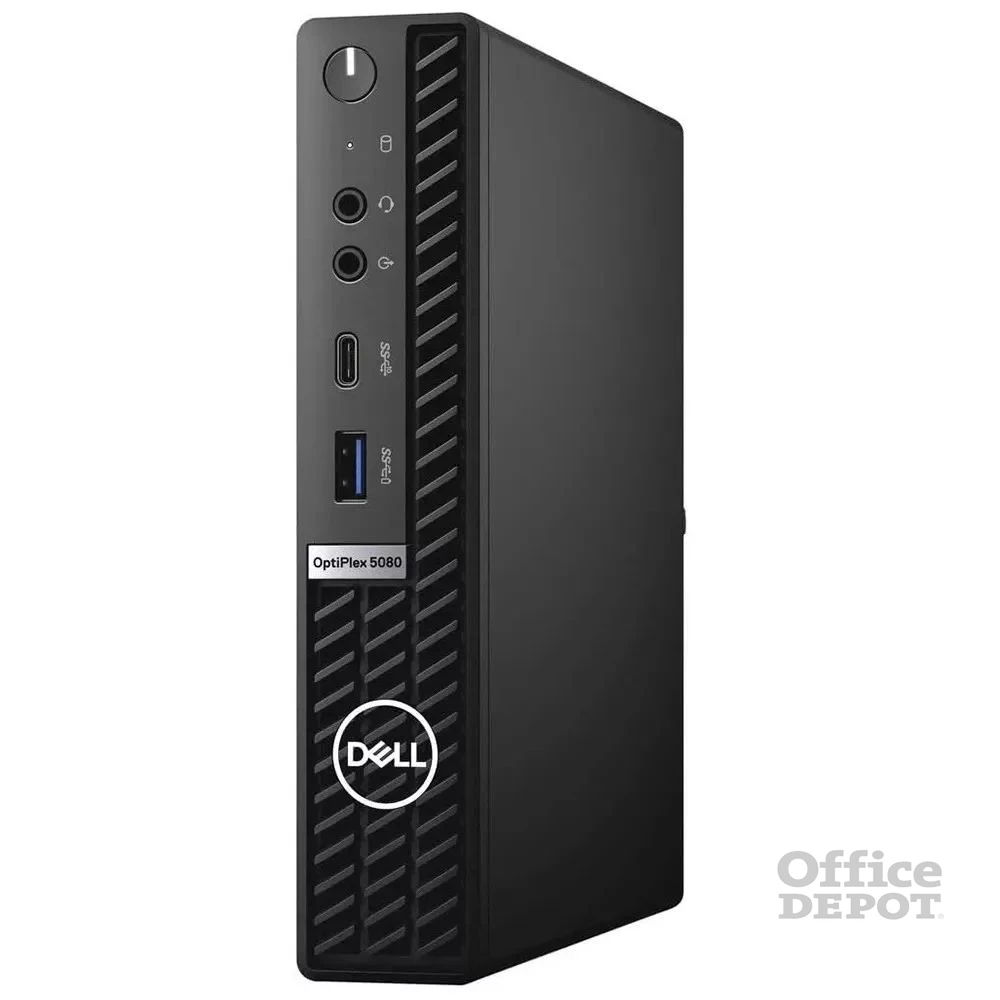 Dell Optiplex 5080 Micro/i5-10th/16GB/256GB SSD/Win Pro COA/fekete asztali számítógép (Használt A+,felújított)
