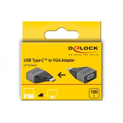 Delock 64002 USB Type-C apa > VGA anya 1080p kompakt kialakítású adapter Delock 64002 USB Type-C apa > VGA anya 1080p kompakt kialakítású adapter