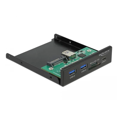 Delock 64058 1xUSB-C 3.2/2xUSB-A + SD/MicroSD 3,5" beépíthető kártyaolvasó Delock 64058 1xUSB-C 3.2/2xUSB-A + SD/MicroSD 3,5" beépíthető kártyaolvasó