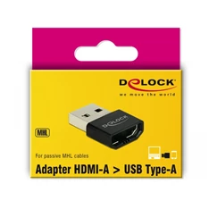 Delock 65680 HDMI-A anya > USB-A apa fekete adapter Delock 65680 HDMI-A anya > USB-A apa fekete adapter