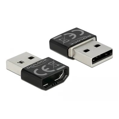 Delock 65680 HDMI-A anya > USB-A apa fekete adapter Delock 65680 HDMI-A anya > USB-A apa fekete adapter