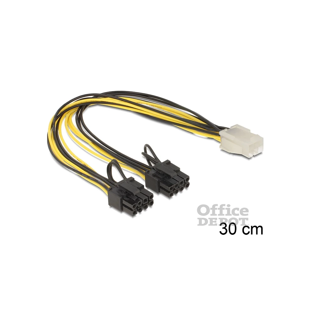 Delock 83433 PCI Expressz táp 6 pin anya > 2 x 8 pin apa tápkábel