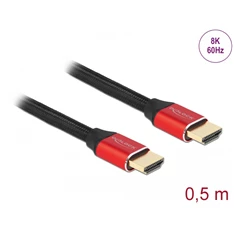 Delock 85772 50cm Ultra nagy sebességű HDMI 48Gbps 8K 60Hz piros kábel