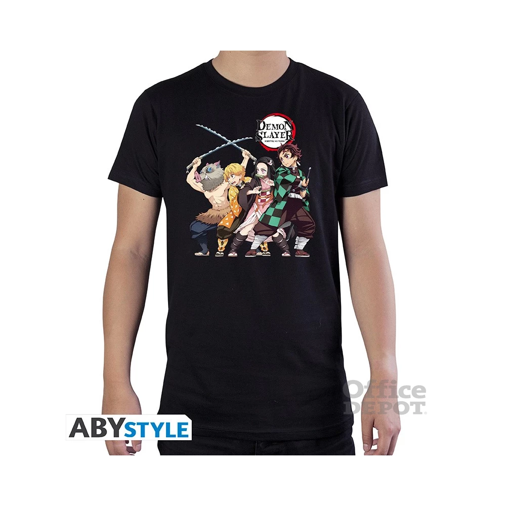 Demon Slayer "Group" fekete féri póló, M méret