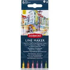 Derwent Line Marker 6 színű 0,3mm tűfilc készlet Derwent Line Marker 6 színű 0,3mm tűfilc készlet