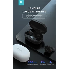 Devia ST351020 Bluetooth v5.0 Joy A6 Series TWS with Charging Case - fekete sztereó headset Devia ST351020 Bluetooth v5.0 Joy A6 Series TWS with Charging Case - fekete sztereó headset