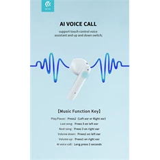 Devia ST351075 Joy A10 Bluetooth True Wireless fehér fülhallgató Devia ST351075 Joy A10 Bluetooth True Wireless fehér fülhallgató