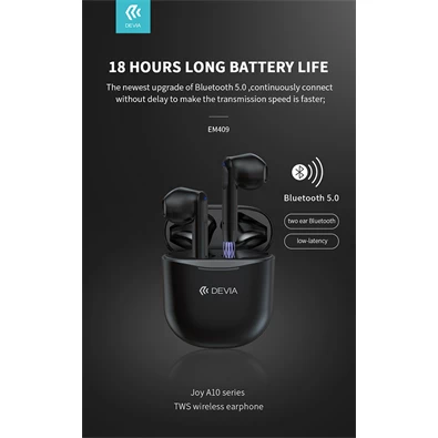 Devia ST351075 Joy A10 Bluetooth True Wireless fehér fülhallgató Devia ST351075 Joy A10 Bluetooth True Wireless fehér fülhallgató