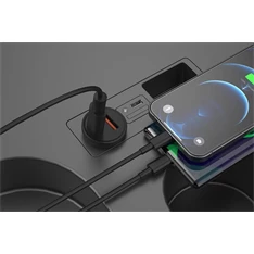 Devia ST359408 Smart Mini 20W USB/Type-C fekete szivargyújtó töltő Devia ST359408 Smart Mini 20W USB/Type-C fekete szivargyújtó töltő