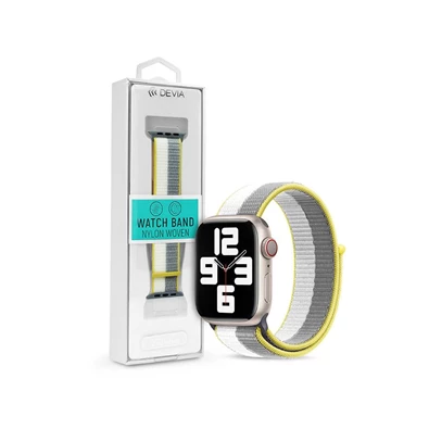 Devia ST364747 Apple Watch 42/44/45/49mm fehér/szürke szövet sport szíj Devia ST364747 Apple Watch 42/44/45/49mm fehér/szürke szövet sport szíj