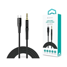 Devia ST365683 1m 3,5mm jack - Type-C fekete audio kábel