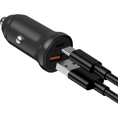 Devia ST385360 Smart Mini PD 30W+QC 3.0 USB+Type-C szivargyújtó töltő adapater Devia ST385360 Smart Mini PD 30W+QC 3.0 USB+Type-C szivargyújtó töltő adapater