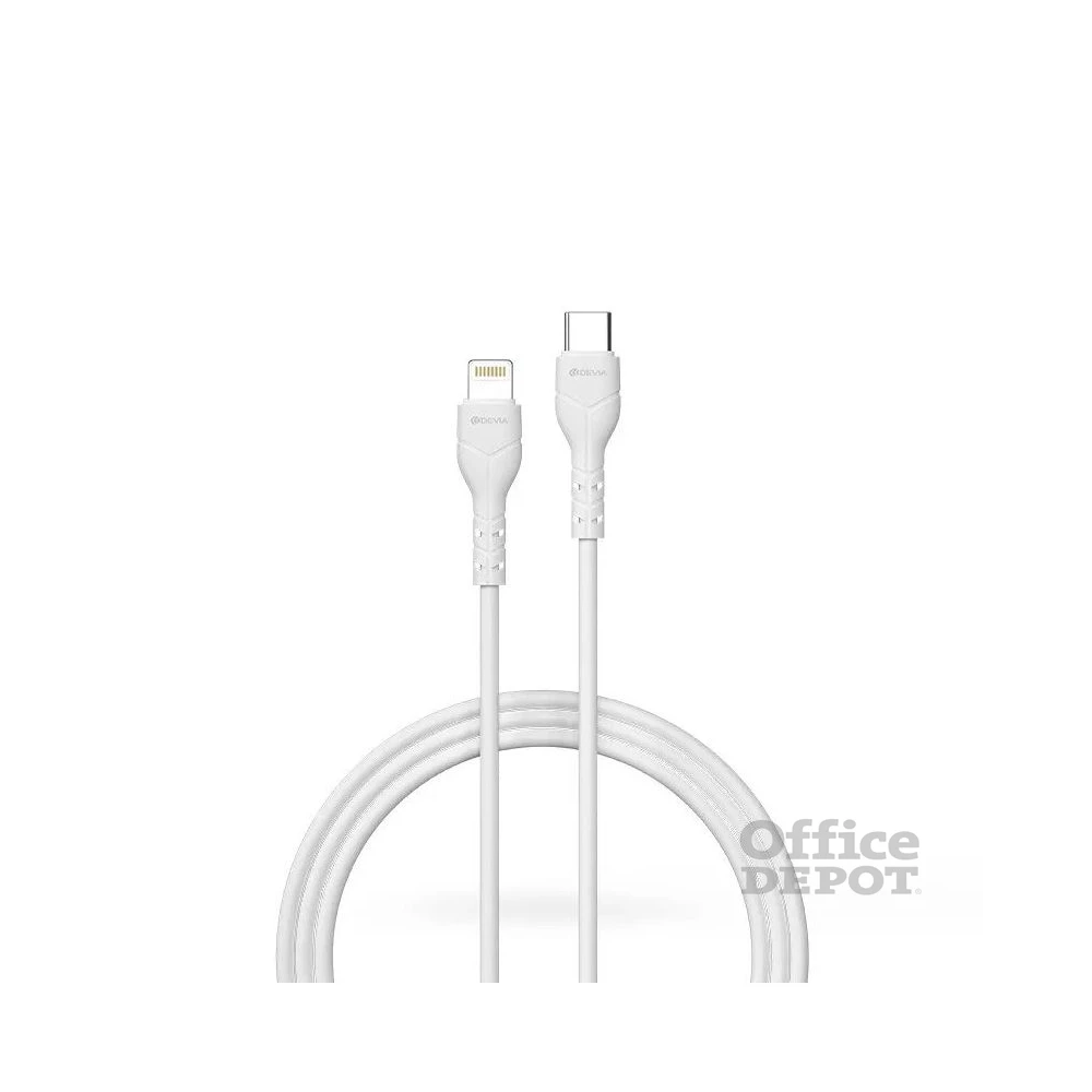 Devia ST394591 Kintone 1m 27W PD Type-C - Lightning fehér adat- és töltőkábel