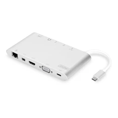Digitus DA-70861 USB-C 11 portos univerzális notebook dokkoló állomás Digitus DA-70861 USB-C 11 portos univerzális notebook dokkoló állomás
