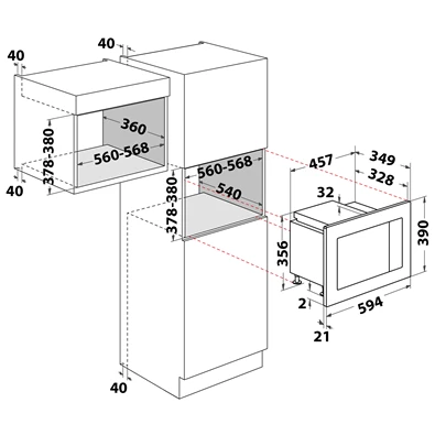 Dimarson DM-D70H20ESP-XTA beépíthető mikrohullámú sütő Dimarson DM-D70H20ESP-XTA beépíthető mikrohullámú sütő