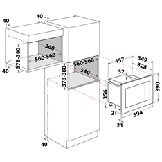 Dimarson DM-D70H20ESP-XTA beépíthető mikrohullámú sütő Dimarson DM-D70H20ESP-XTA beépíthető mikrohullámú sütő