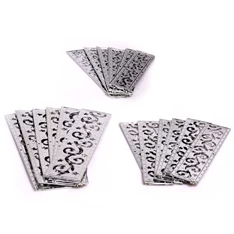 Doboz alakú /1db 20cm, 1db 25cm, 1db 30cm/ kék-ezüst fémdoboz műanyag masnival dekor szett