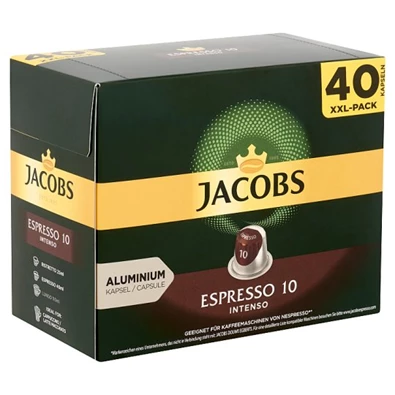 Douwe Egberts Jacobs Espresso 10 Intenso Nespresso kompatibilis 40 db kávékapszula Douwe Egberts Jacobs Espresso 10 Intenso Nespresso kompatibilis 40 db kávékapszula