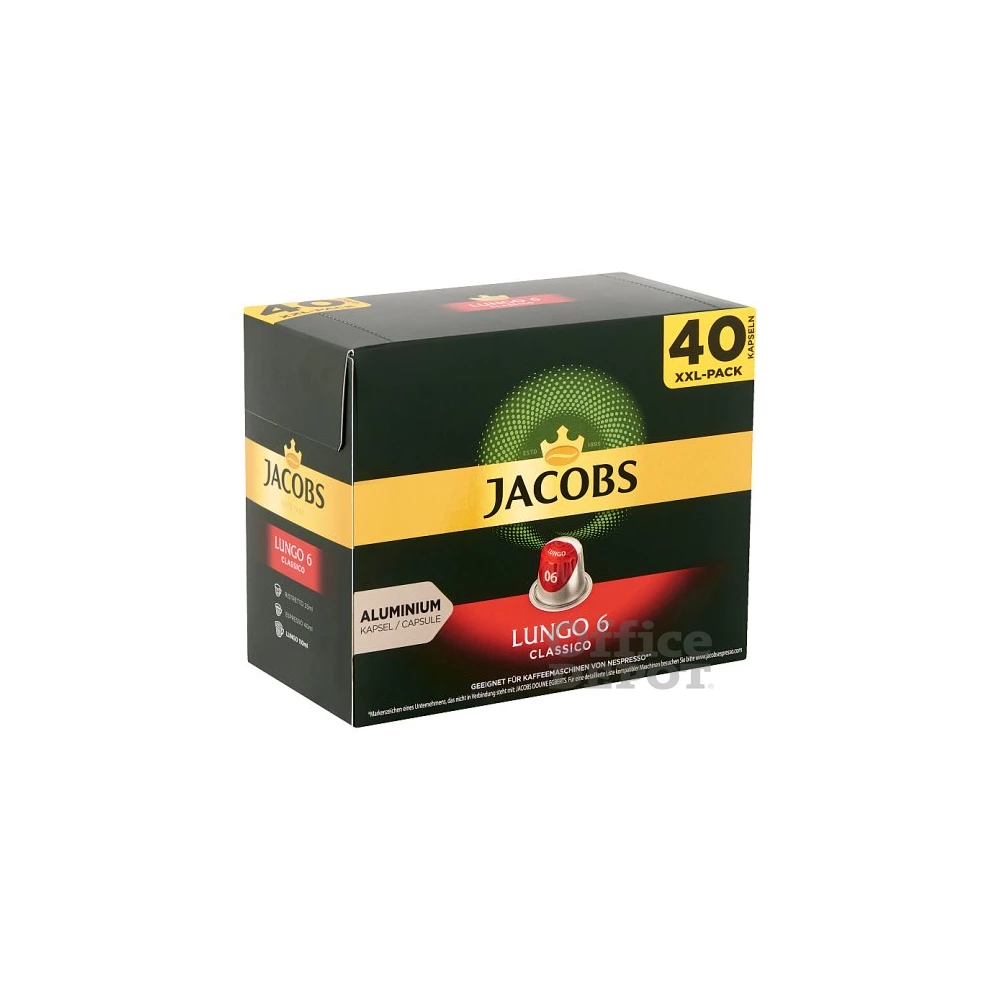 Douwe Egberts Jacobs Lungo 6 Classico Nespresso kompatibilis 40 db kávékapszula