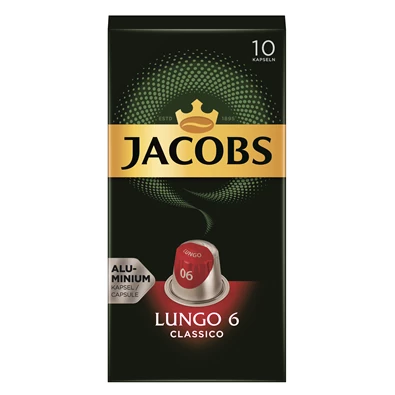 Douwe Egberts Jacobs Lungo Classico Nespresso kompatibilis 10 db kávékapszula Douwe Egberts Jacobs Lungo Classico Nespresso kompatibilis 10 db kávékapszula