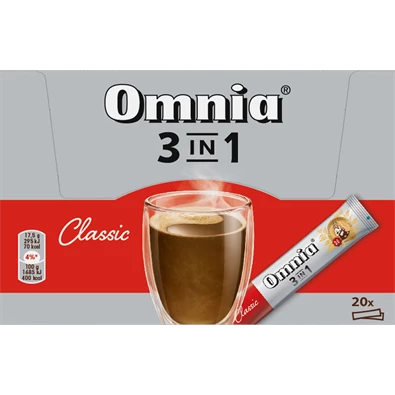 Douwe Egberts Omnia Classic 3in1 20x11,1g instant kávékeverék csomag Douwe Egberts Omnia Classic 3in1 20x11,1g instant kávékeverék csomag