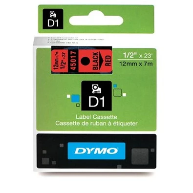 Dymo D1 12mmx7m fekete/piros feliratozógép szalag Dymo D1 12mmx7m fekete/piros feliratozógép szalag