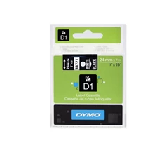 Dymo D1 24mmx7m fekete/fehér feliratozógép szalag Dymo D1 24mmx7m fekete/fehér feliratozógép szalag
