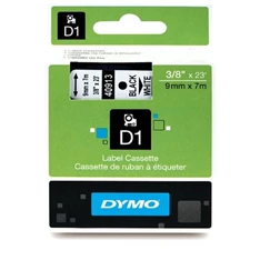 Dymo D1 9mmx7m fekete/fehér feliratozógép szalag Dymo D1 9mmx7m fekete/fehér feliratozógép szalag