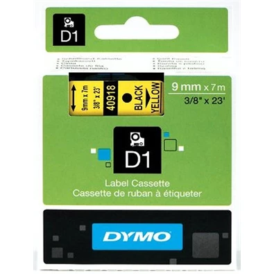 Dymo D1 9mmx7m fekete/sárga feliratozógép szalag Dymo D1 9mmx7m fekete/sárga feliratozógép szalag