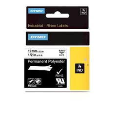 Dymo D1 12mmx5,5m poliészter fehér feliratozógép szalag Dymo D1 12mmx5,5m poliészter fehér feliratozógép szalag