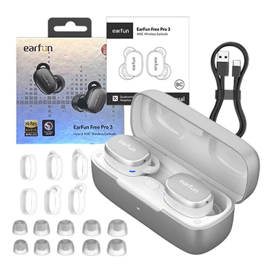 EarFun Free Pro 3 ANC True Wireless Bluteooth fehér fülhallgató EarFun Free Pro 3 ANC True Wireless Bluteooth fehér fülhallgató