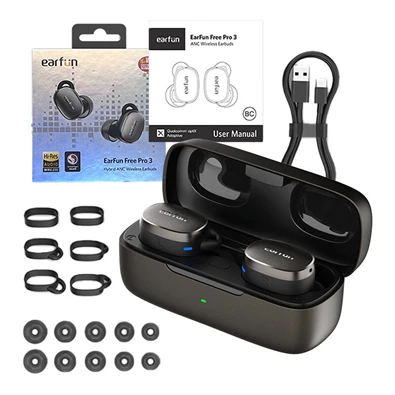 EarFun Free Pro 3 ANC True Wireless Bluteooth fekete fülhallgató EarFun Free Pro 3 ANC True Wireless Bluteooth fekete fülhallgató