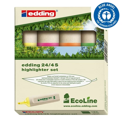 Edding 24 Ecoline 4db-os vegyes színű szövegkiemelő Edding 24 Ecoline 4db-os vegyes színű szövegkiemelő